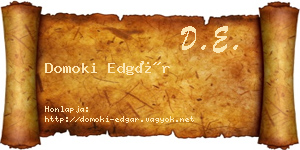 Domoki Edgár névjegykártya